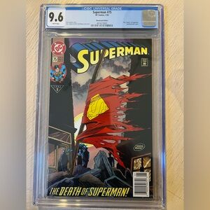 DC Superman #75 Comic Book - Black, Red, Yellow